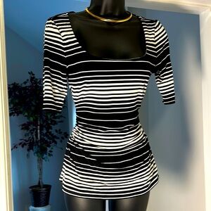 Black and White Striped Top